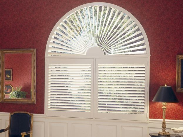 Window Treatments for Arches: Heritance® hardwood shutters